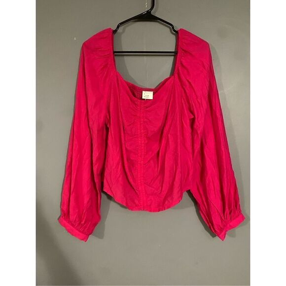 A New Day Women's Long Balloon Sleeve Slim Fit Ruched Front Size XXL NWT - Picture 2 of 8